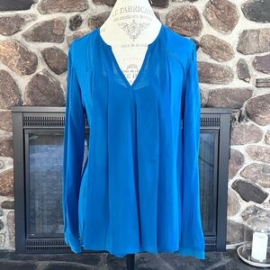 Nanette Lepore 100% Silk V-Neck Long Sleeve Blouse Top - Size 10